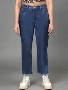 BAESD Women Jean Straight Fit High-Rise Light Fade Cotton Jeans