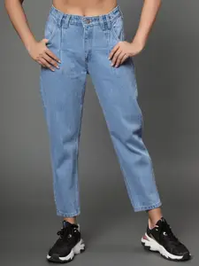 BAESD Women Straight Fit Mid-Rise Clean Look Cotton Jeans