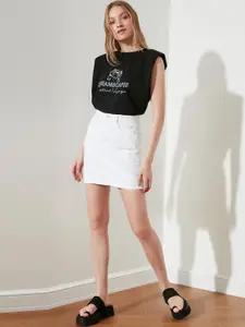 Trendyol Pure Cotton Mini Straight Skirt