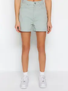 Trendyol Women High-Rise Pure Cotton Chino Shorts