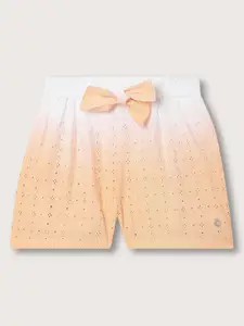 ELLE Girls Self Design Mid-Rise Pure Cotton Shorts