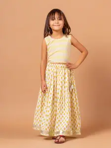 Sangria Floral Printed Pure Cotton Lehenga With Choli