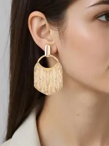 Rubans Voguish Gold-Plated Contemporary Drop Earrings