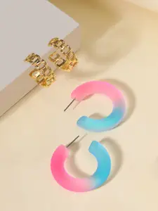 Rubans Voguish Set Of 2 Half Hoop Earrings