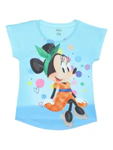 Wear Your Mind Girls Minnie Mouse Graphic Printed Extended Sleeves Top