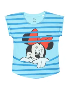 Wear Your Mind Girls Minnie Mouse Graphic Printed Cap Sleeves Top