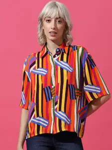 ONLY Women Multi Striped Boxy Casual Shirt