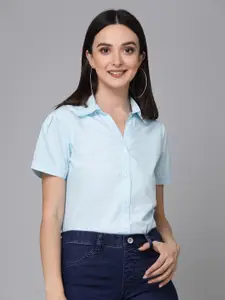 Style Quotient Blue Smart Opaque Cotton Casual Shirt