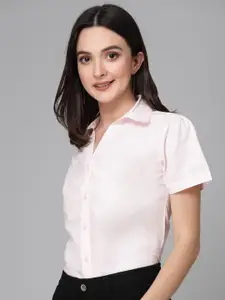 Style Quotient Pink Smart-Fit Cotton Casual Shirt