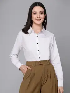 Style Quotient White Smart Spread Collar Formal Shirt