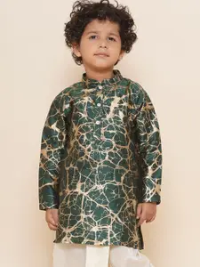 Sethukrishna Boys Mandarin Collar Abstract Printed Kurta