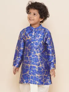 Sethukrishna Boys Mandarin Collar Abstract Printed Kurta