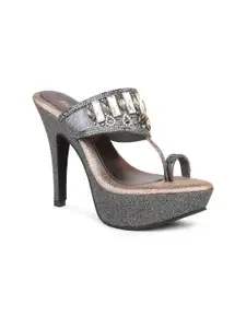 Inc 5 Embellished Open One Toe Party Stiletto Heels