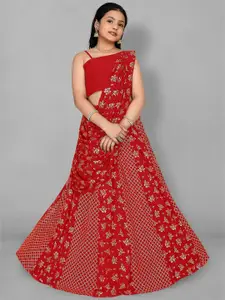 FASHION DREAM Girls Floral Printed Ready to Wear Lehenga & Blouse With Dupatta