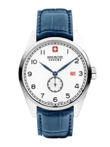 SWISS MILITARY HANOWA Men Dial & Leather Textured Straps Analogue Swiss Made Watch