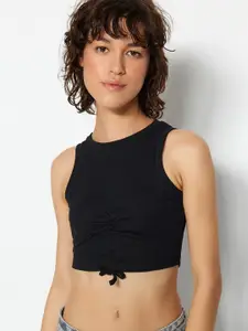 Trendyol Sleeveless Ruched Fitted Crop Top