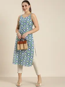 HERE&NOW Shoulder Straps Floral Printed Pure Cotton Kurta