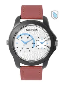 Fastrack Men Leather Straps Analogue Watch NP38042PL01