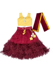 BAESD Girls Embroidered Ready to Wear Lehenga & Blouse With Dupatta