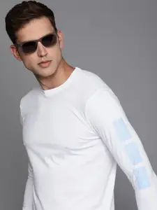 WROGN Men Solid With Printed Detail Long Sleeves Slim Fit T-shirt