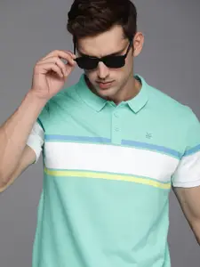 WROGN Men Colourblocked Polo Collar Slim Fit T-shirt