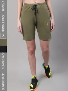 VIMAL JONNEY Women Pack Of 2 Sports Cotton Shorts
