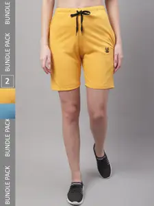 VIMAL JONNEY Women Pack Of 2 Mid Rise Cotton Shorts