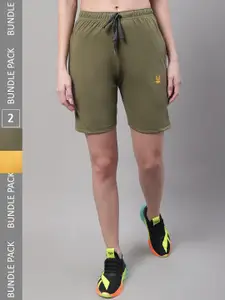 VIMAL JONNEY Women Pack Of 2 Cotton Sports Shorts