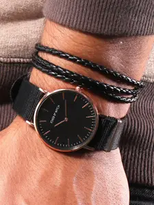 JOKER & WITCH Men Noir Black Nato Watch Bracelet