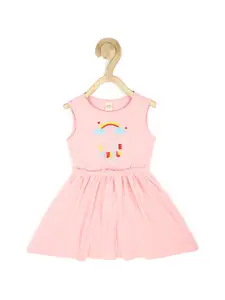 Peter England Girls Graphic Printed Fit & Flare Casual Dress