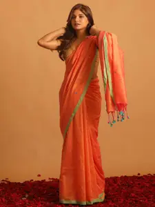 Saranee Embellished Sequinned Pure Cotton Jamdani Saree