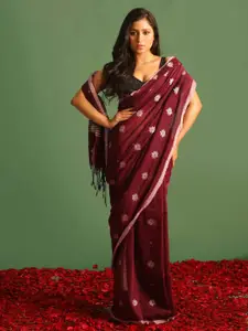 Saranee Ethnic Motifs woven Design Zari Pure Cotton Jamdani Saree