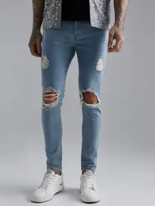 boohooMAN Men Highly Distressed Skinny Fit Stretchable Jeans