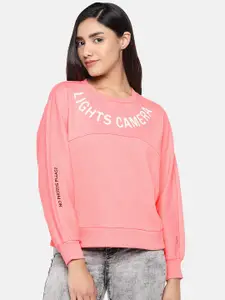 ONLY Women Pink Printed Sweatshirt