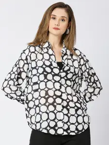 Remanika Comfort Geometric Printed Georgette Casual Shirt