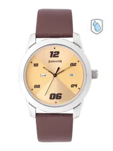 Sonata Men Leather Straps Analogue Watch NR7924SL13
