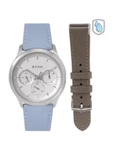 Titan Men Leather Straps Analogue Watch NQ90125SL03