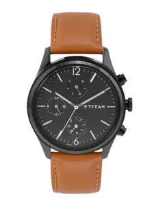 Titan Men Leather Straps Chronograph Analogue Watch NR1805NL02