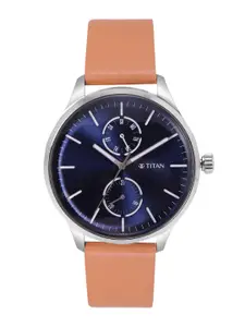 Titan Men Leather Straps Analogue Watch-NQ1833SL01