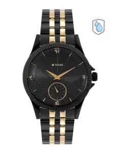 Titan Men Embellished Dial Stainless Steel Bracelet Style Straps Analogue Watch 1868KM01