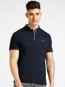 Urbano Fashion Mandarin Collar Slim Fit T-Shirt