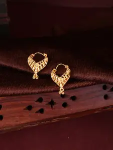 MEENAZ Set Of 2 Gold-Plated Circular Hoop Earrings