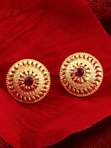 MEENAZ Set of 2 Gold-Plated Classic Studs Earrings