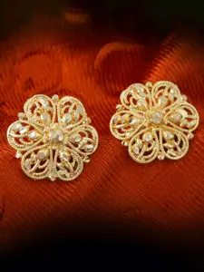 MEENAZ Set of 2 Gold-Plated Classic Studs Earrings