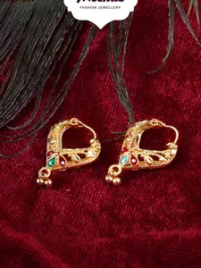 MEENAZ Set of 2 Gold-Plated Classic Hoops Earrings