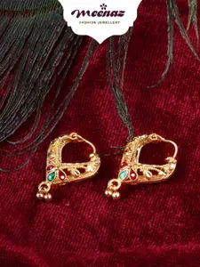 MEENAZ Set Of 4 Gold-Plated Circular Hoop Earrings