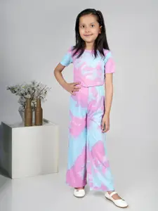 Jelly Jones Girls Abstract Printed Pure Cotton Top With Trousers