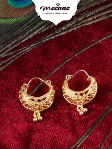 MEENAZ Set of 2 Gold-Plated Comtemporary Hoop Earrings