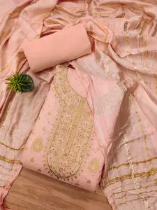 KALINI Chanderi Jacquard Silk Unstitched Dress Material