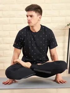 Cultsport All-Over Geometric Printed Moisture Wicking Yoga T-shirt